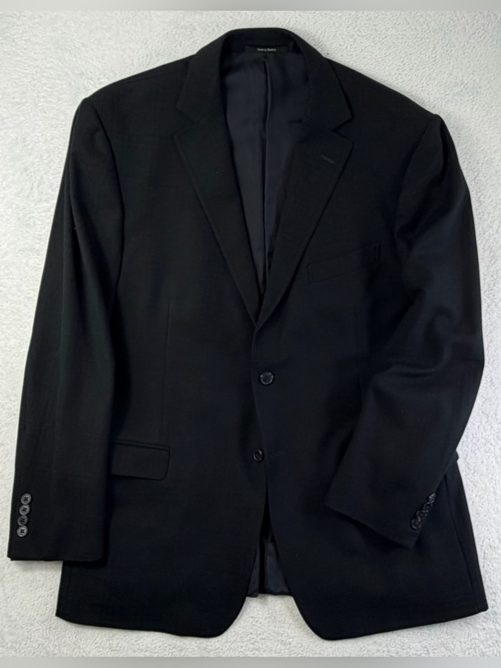 Ermenegildo Zegna City Wool Angora Cashgora Plaid Blazer 46R Black Sport Coat
